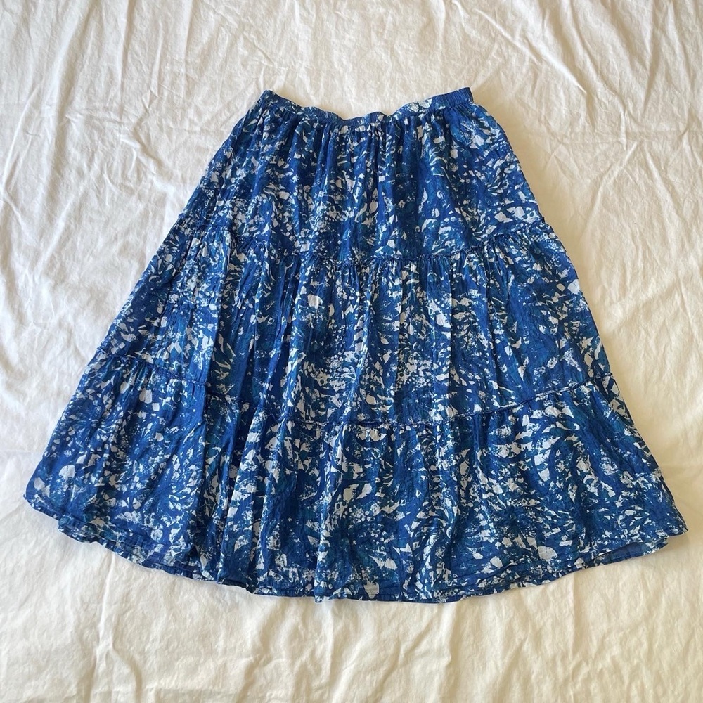 Great Northwest Indigo Blue and White Peasant Skirt